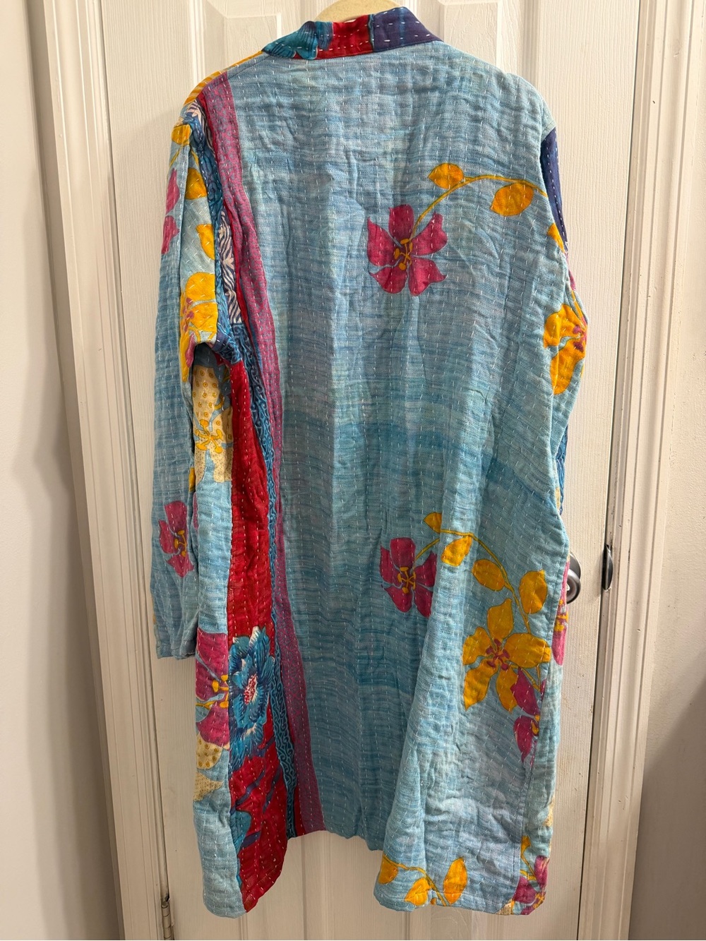 Reversible Kantha Kimono Robe Duster - Picture 4 of 8